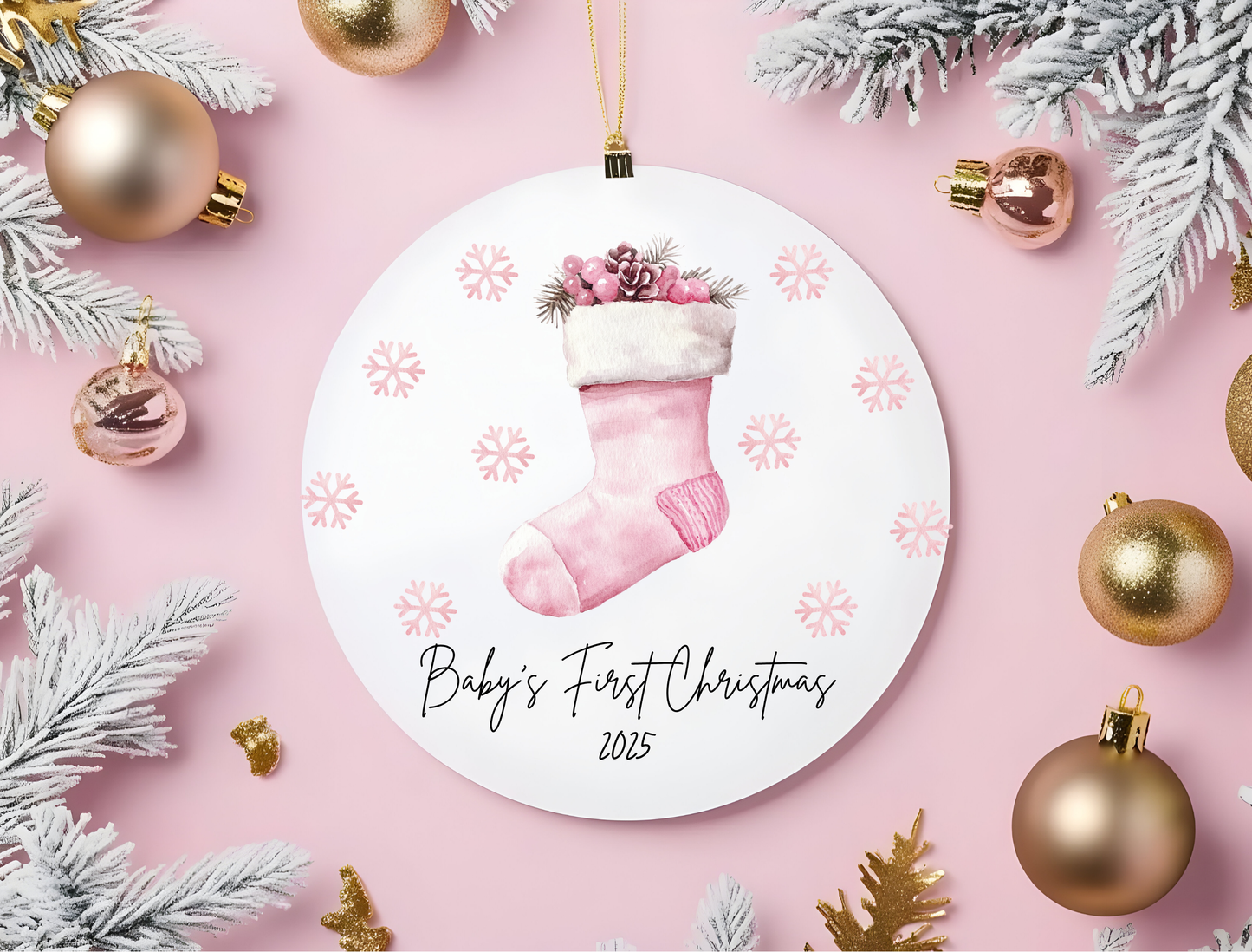 Personalized Baby Girl's First Christmas Ornament