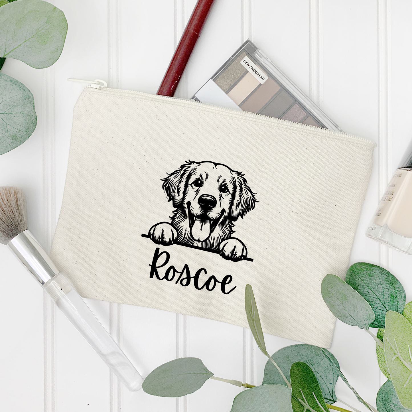 "Treat Dealer" Doggy Tote Bag and Zipper Pouch Set