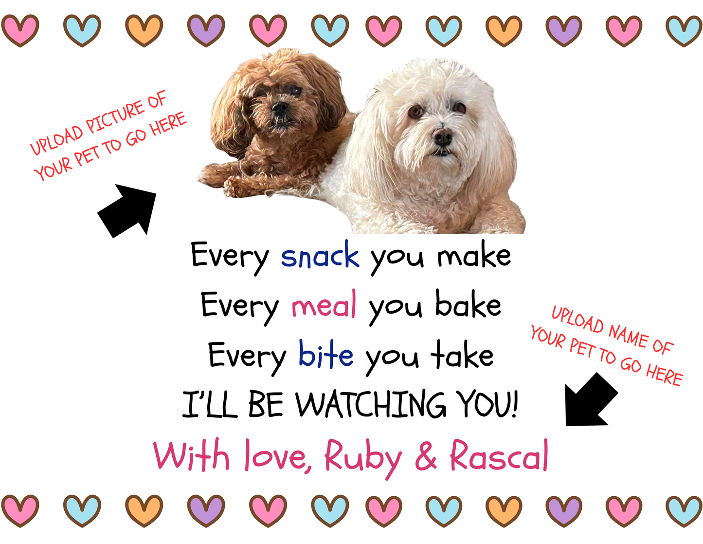 Custom Tail Waggin' Tea Towel
