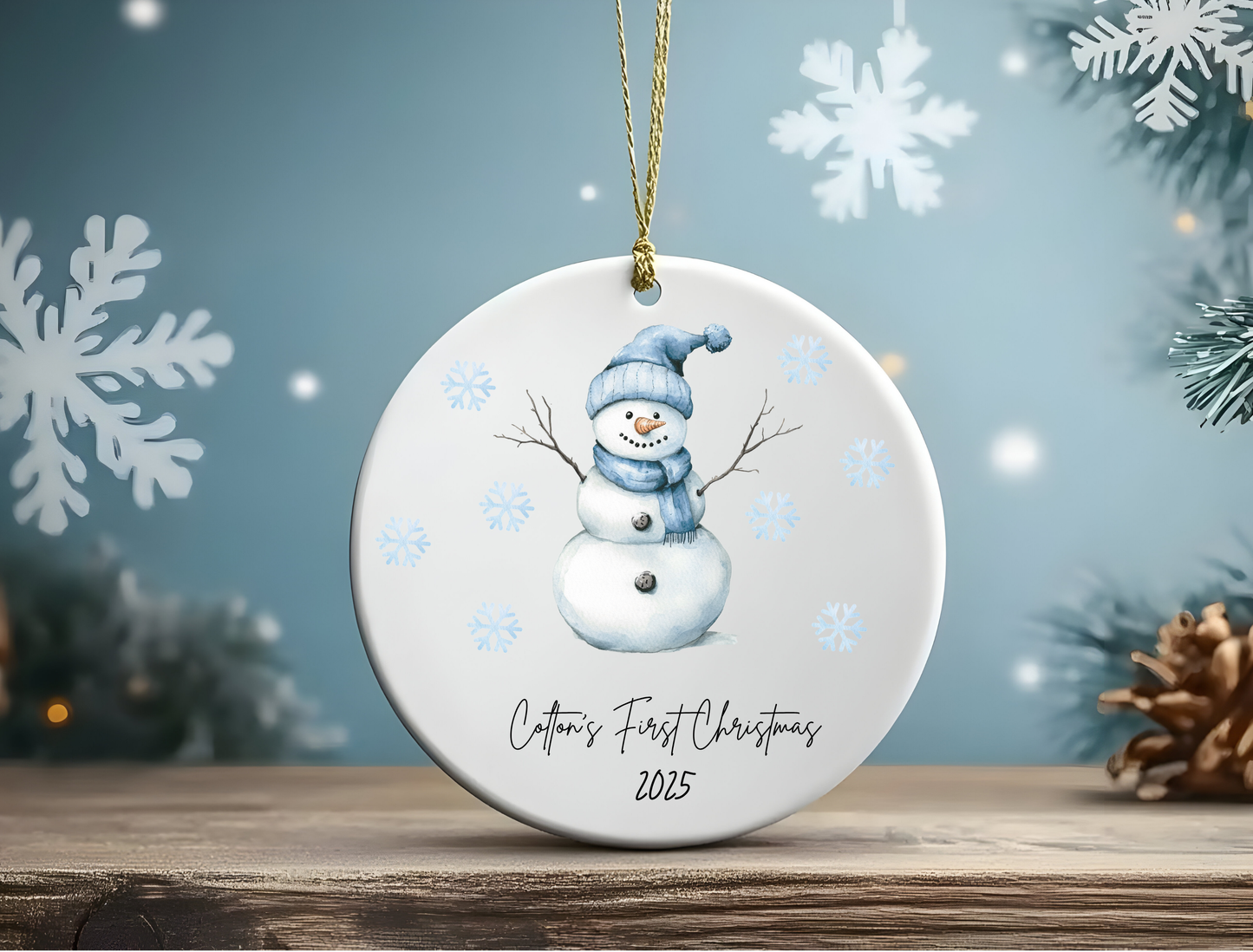 Personalized Baby Boy's First Christmas Ornament