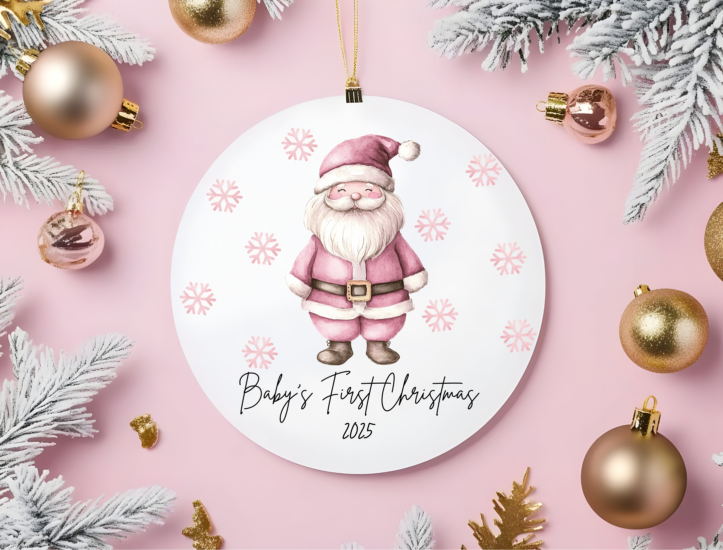 Personalized Baby Girl's First Christmas Ornament