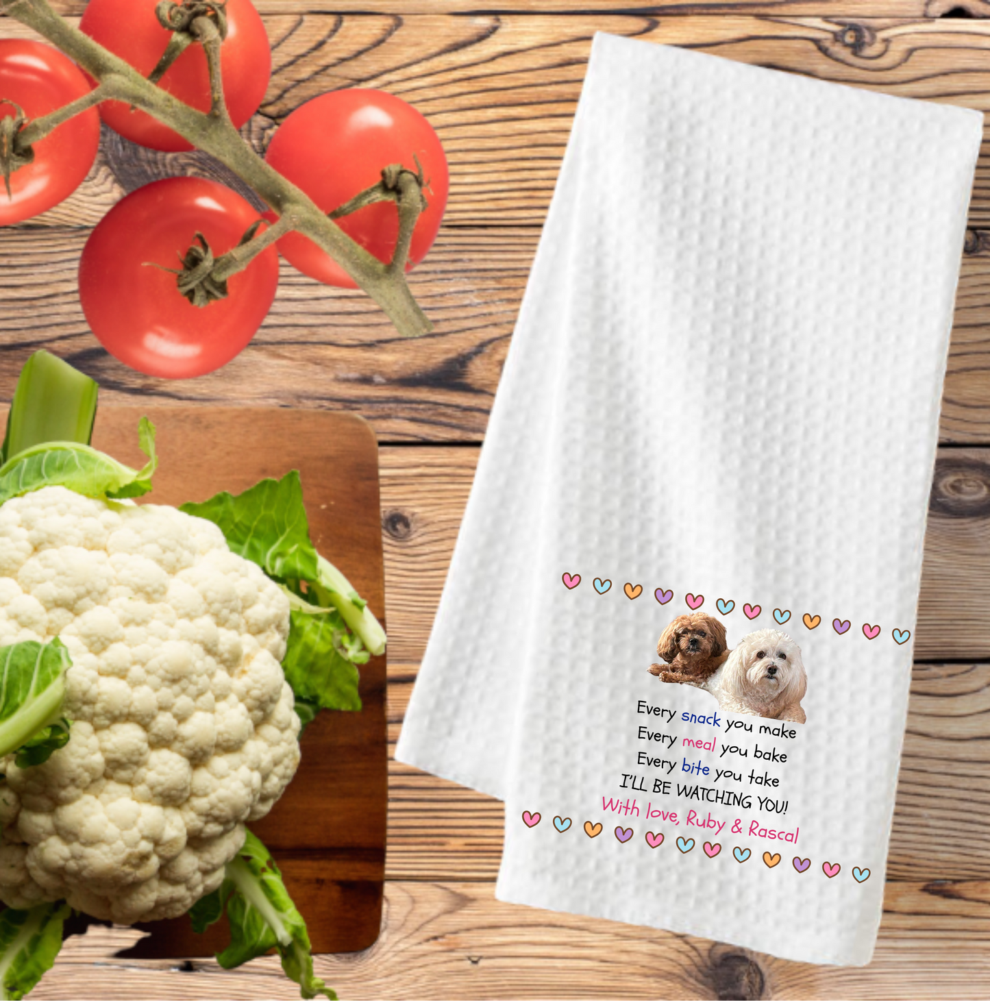 Custom Tail Waggin' Tea Towel