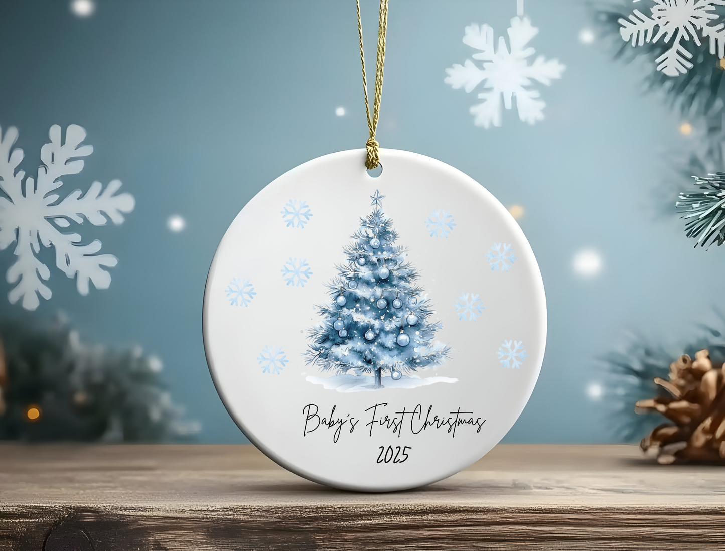 Personalized Baby Boy's First Christmas Ornament