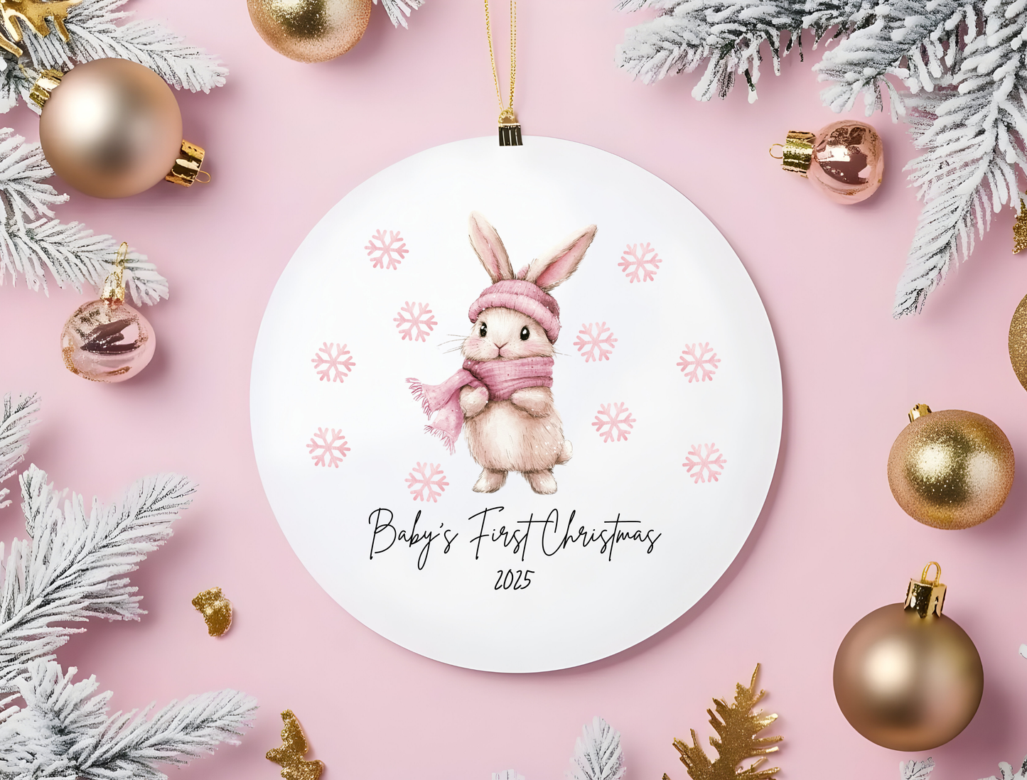 Personalized Baby Girl's First Christmas Ornament