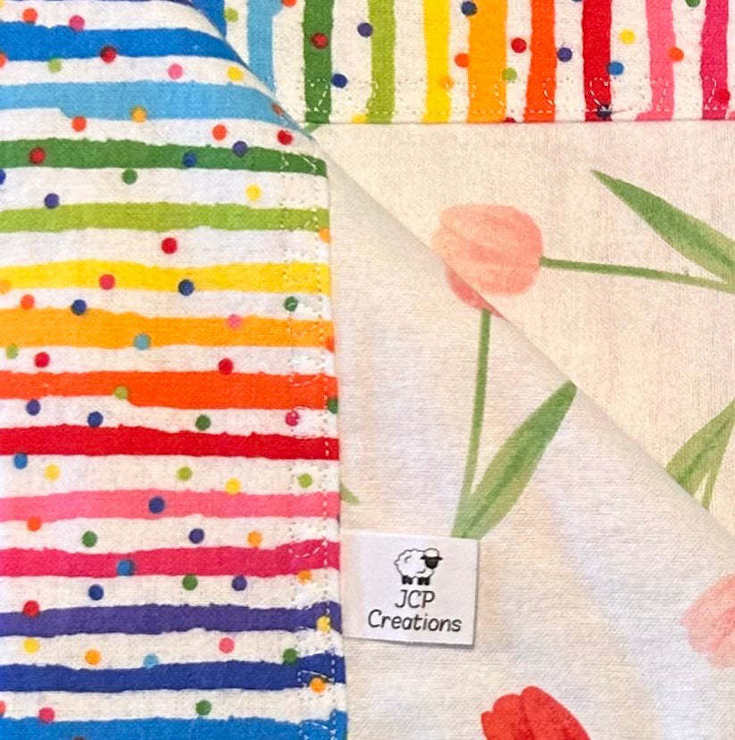 Soft Flannel Baby Blanket - Double-Sided with Self Binding