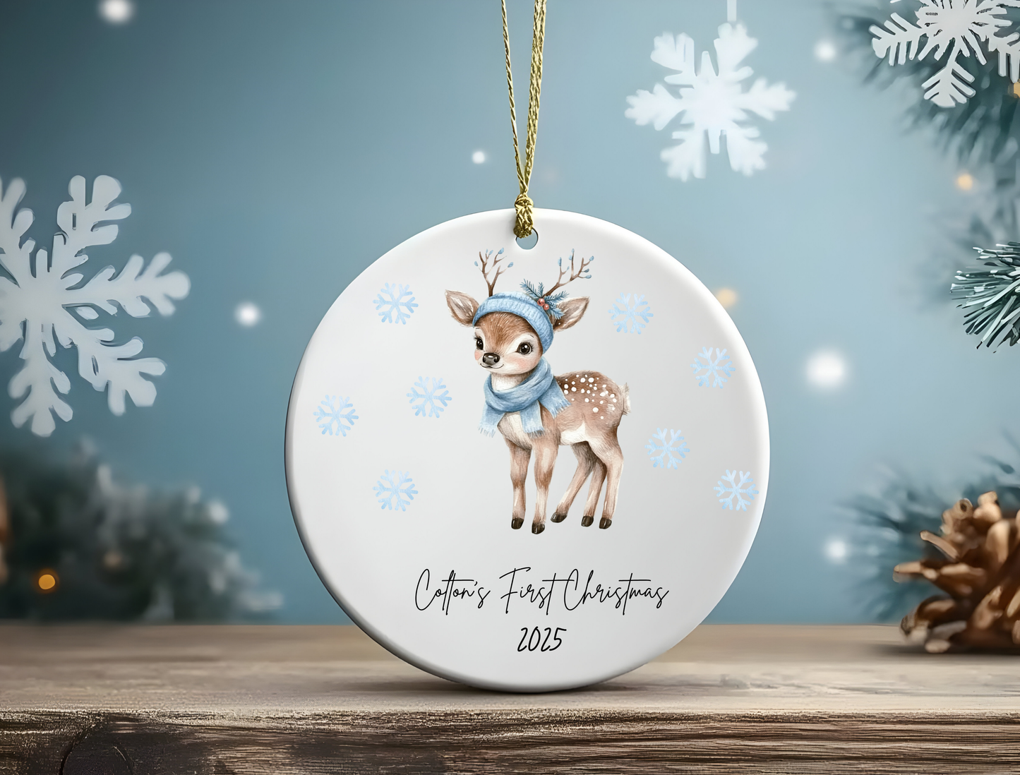 Personalized Baby Boy's First Christmas Ornament