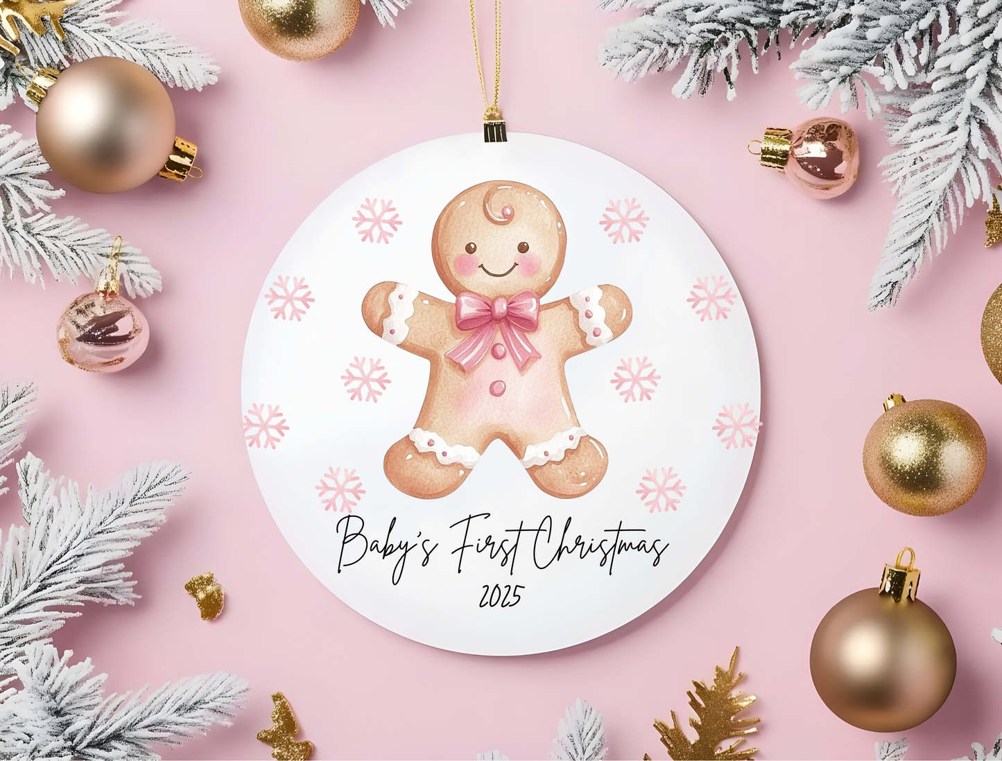 Personalized Baby Girl's First Christmas Ornament