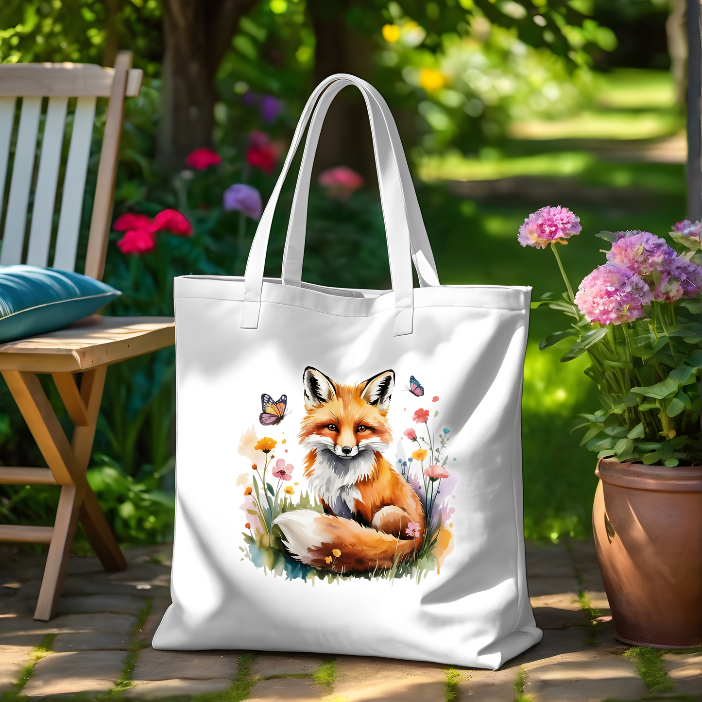 Fox In The Field Tote Bag and Zipper Pouch Set