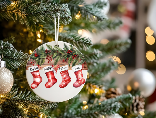 Personalized Family Stocking Christmas Ornament