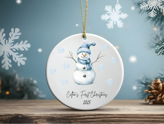 Personalized Baby Boy's First Christmas Ornament