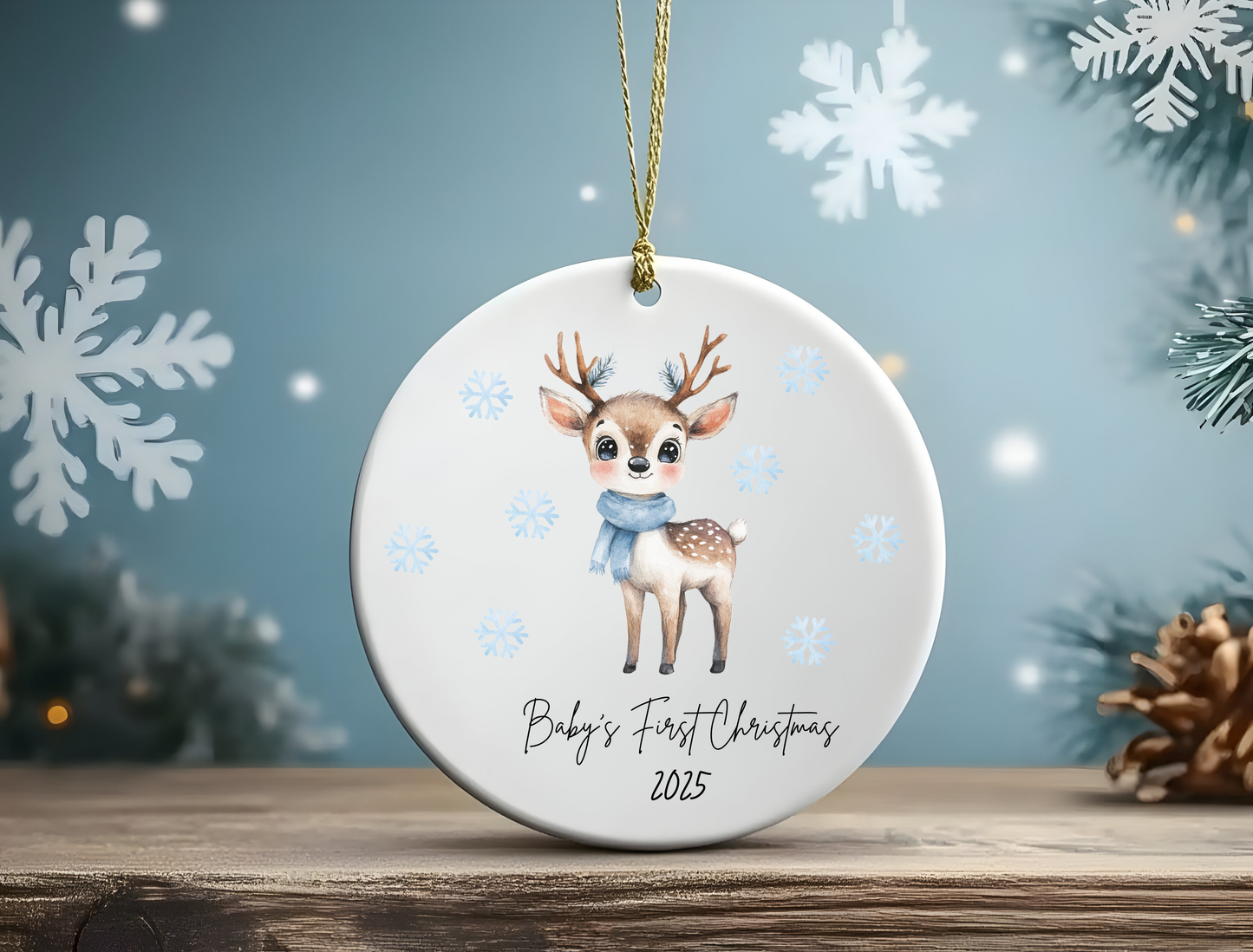 Personalized Baby Boy's First Christmas Ornament