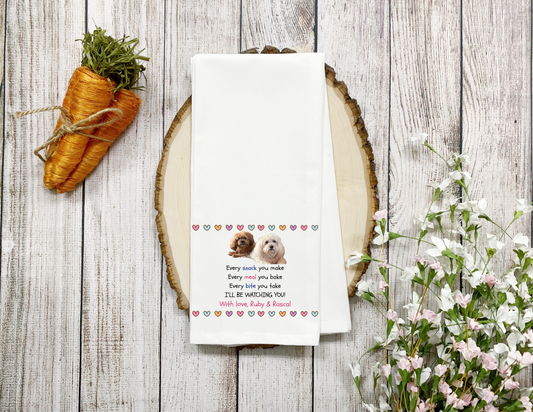 Custom Tail Waggin' Tea Towel