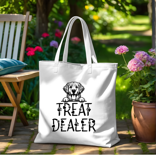 "Treat Dealer" Doggy Tote Bag and Zipper Pouch Set