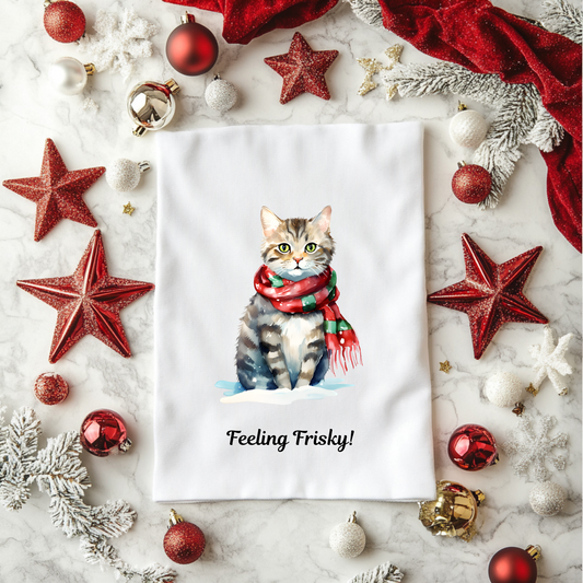 Purrfect Kitchen Helper - Christmas Kitty Kitchen Towel