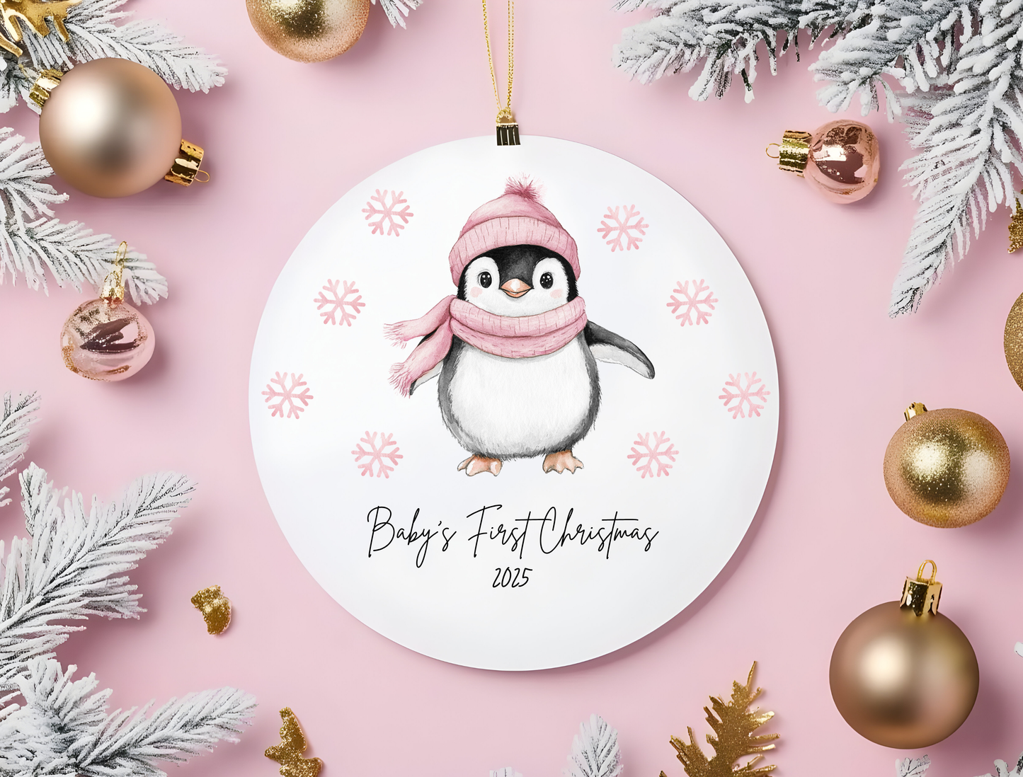 Personalized Baby Girl's First Christmas Ornament