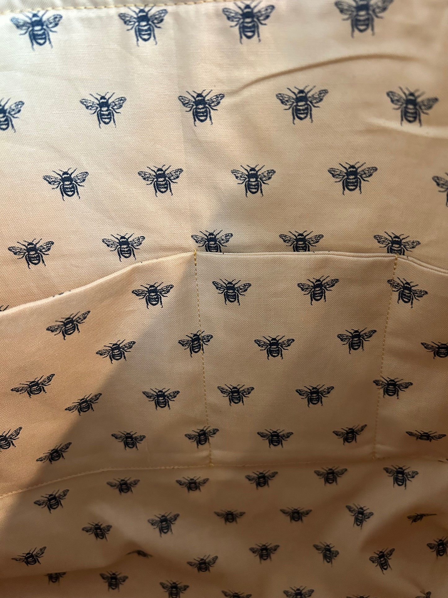 Tan & White Striped Handmade Tote Bag