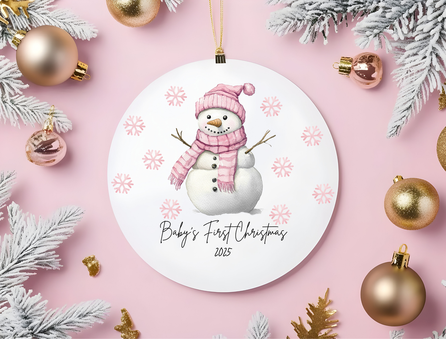 Personalized Baby Girl's First Christmas Ornament