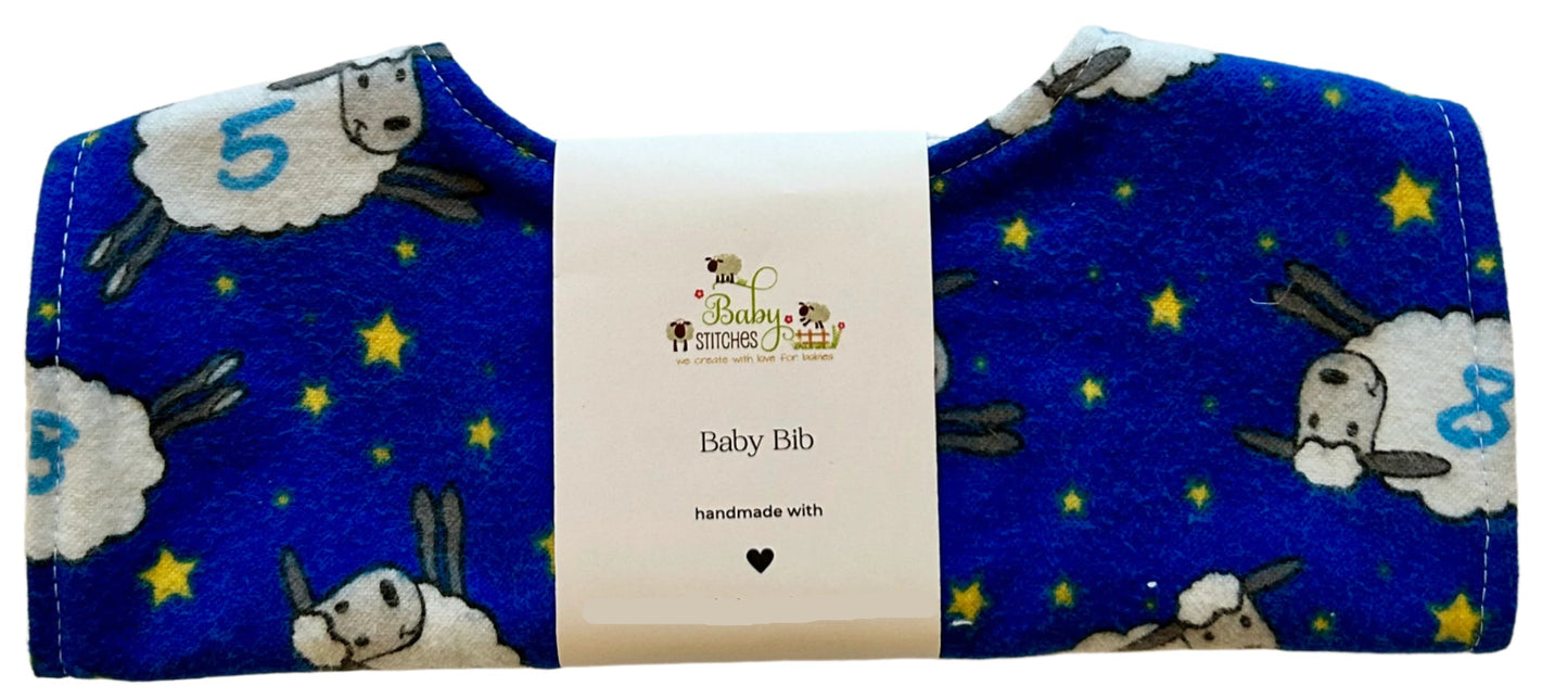 Counting Sheep Handmade Baby Bib (washcloths sold separately)
