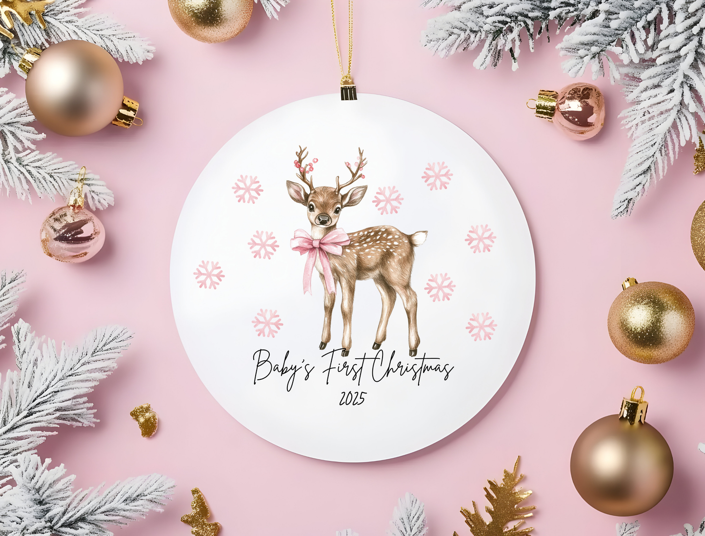 Personalized Baby Girl's First Christmas Ornament