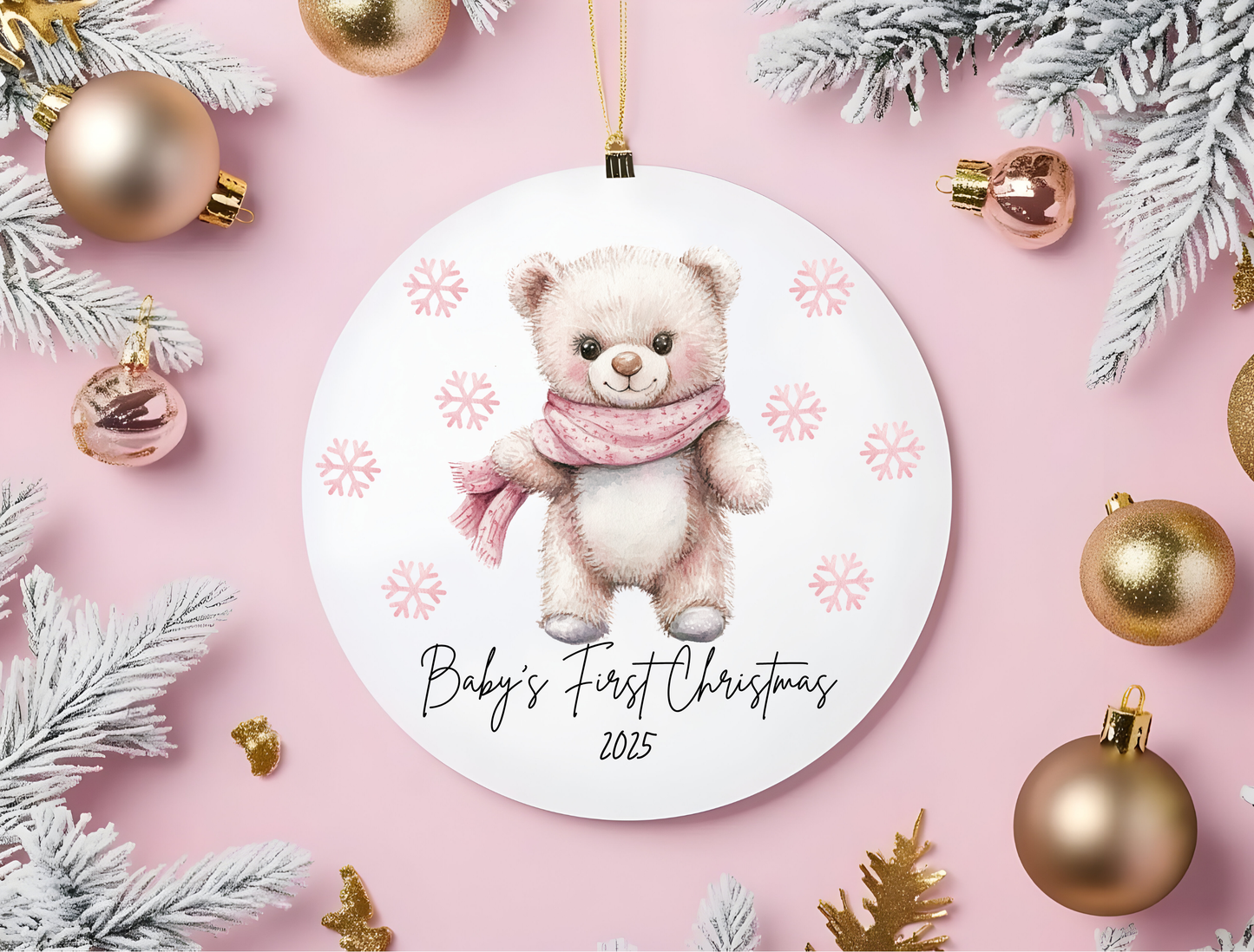 Personalized Baby Girl's First Christmas Ornament