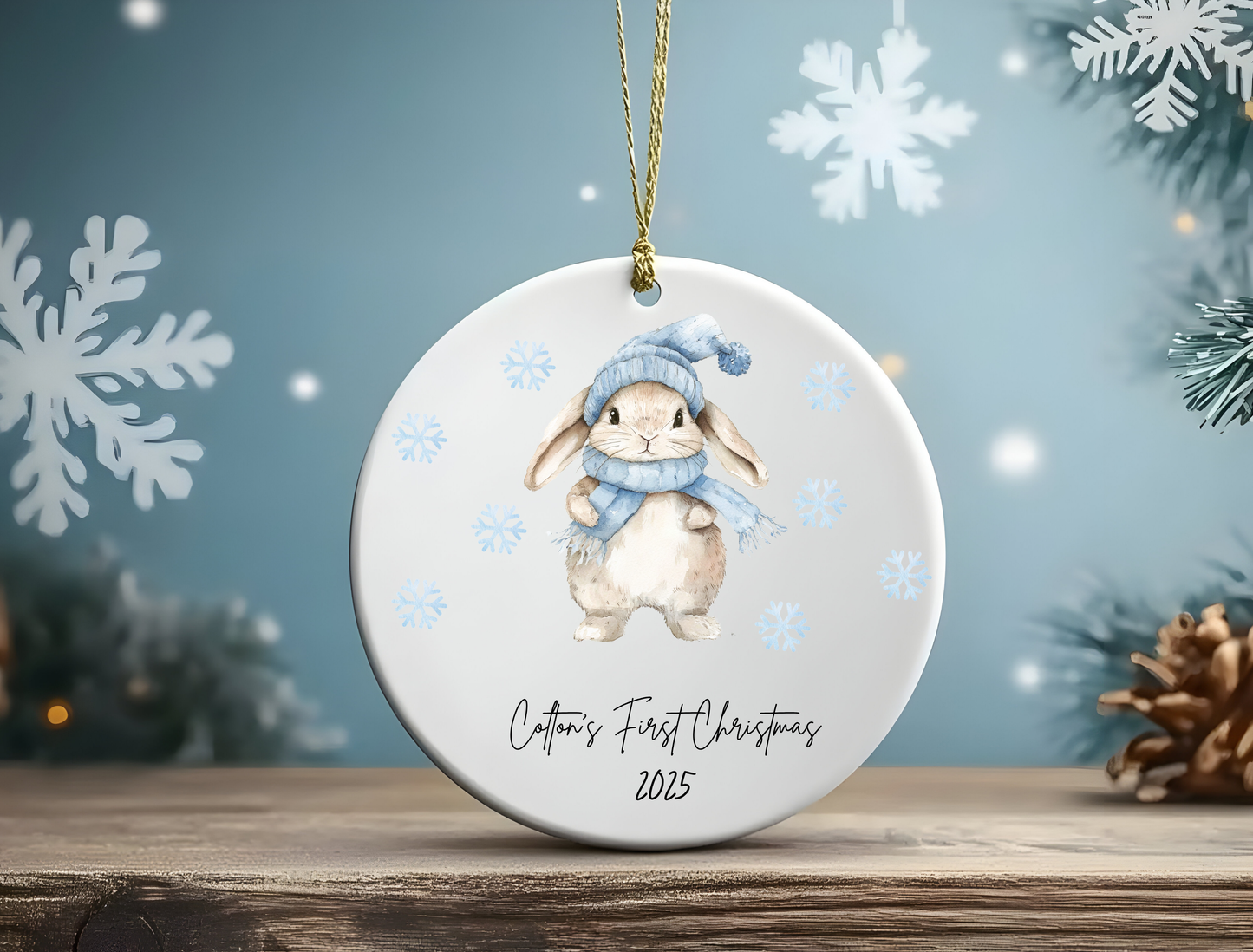Personalized Baby Boy's First Christmas Ornament