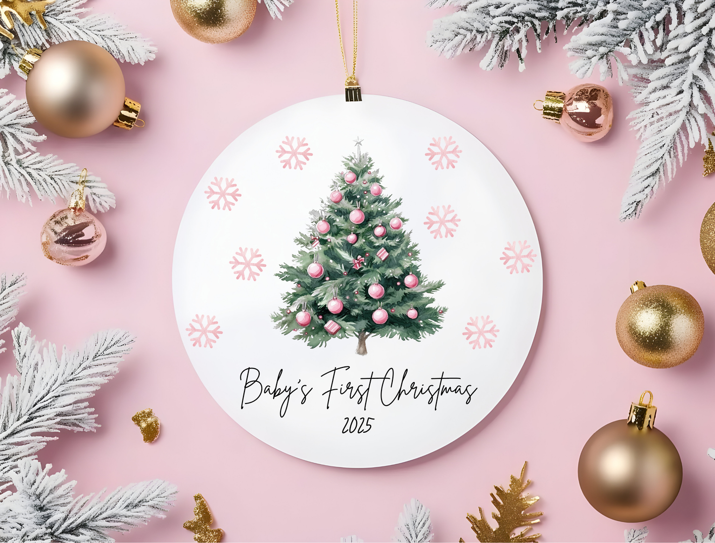 Personalized Baby Girl's First Christmas Ornament