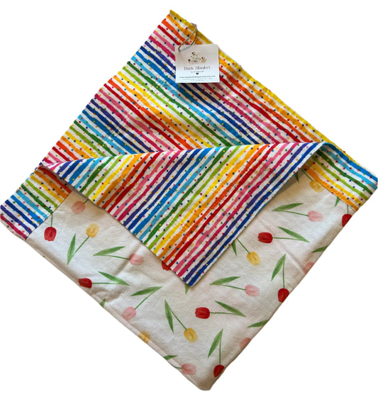 Soft Flannel Baby Blanket - Double-Sided with Self Binding