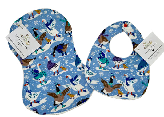 Lovingly Handmade Baby Bib & Burp Cloth Set