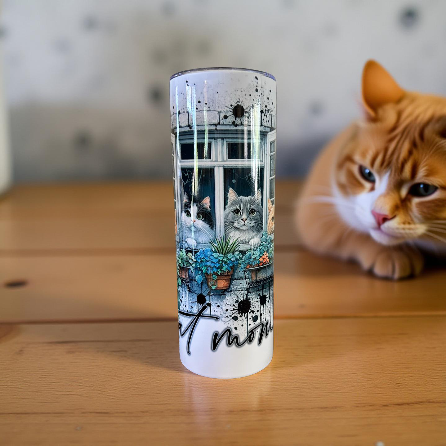 "Cat Mom" Insulated Stainless Steel Tumbler
