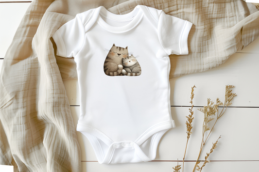 Mommy & Baby Cat Baby Onesie
