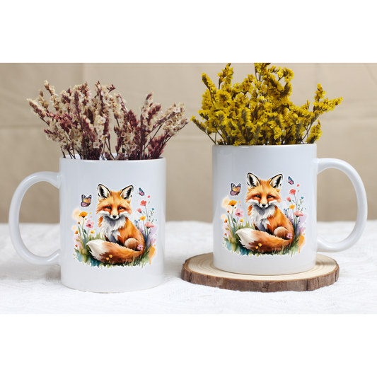 Fox in the Field Ceramic Coffee Mug